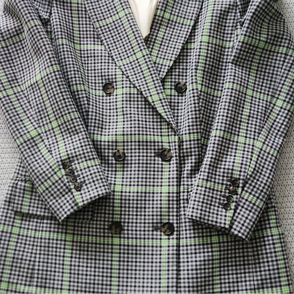 Wilfred Black and White Plaid Blazer
